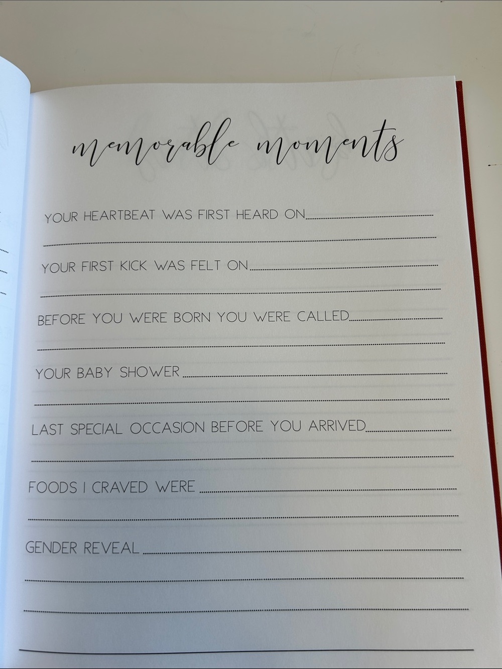 Baby Keepsake Memory Book - Rust Red - Picture 10 of 16